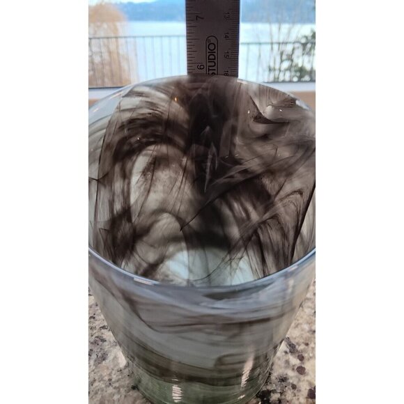 Vintage Handmade Decorative Swirl Art Glass For Candles Or Flowers - Picture 10 of 12